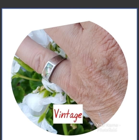 Vintage sterling MOP ring ‎ 6.5 - Picture 1 of 9